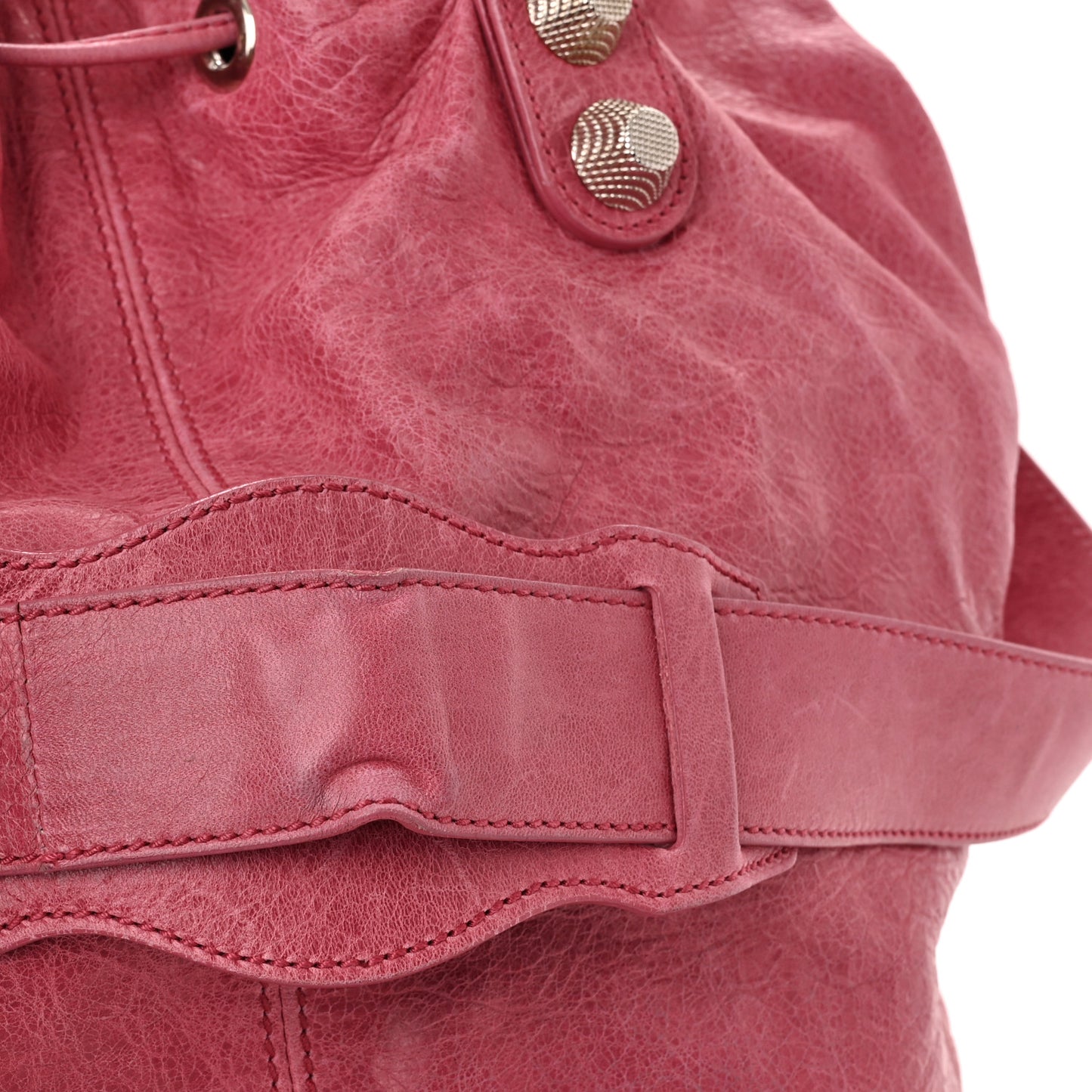Agneau Giant 21 Silver Hardware Pompon Framboise