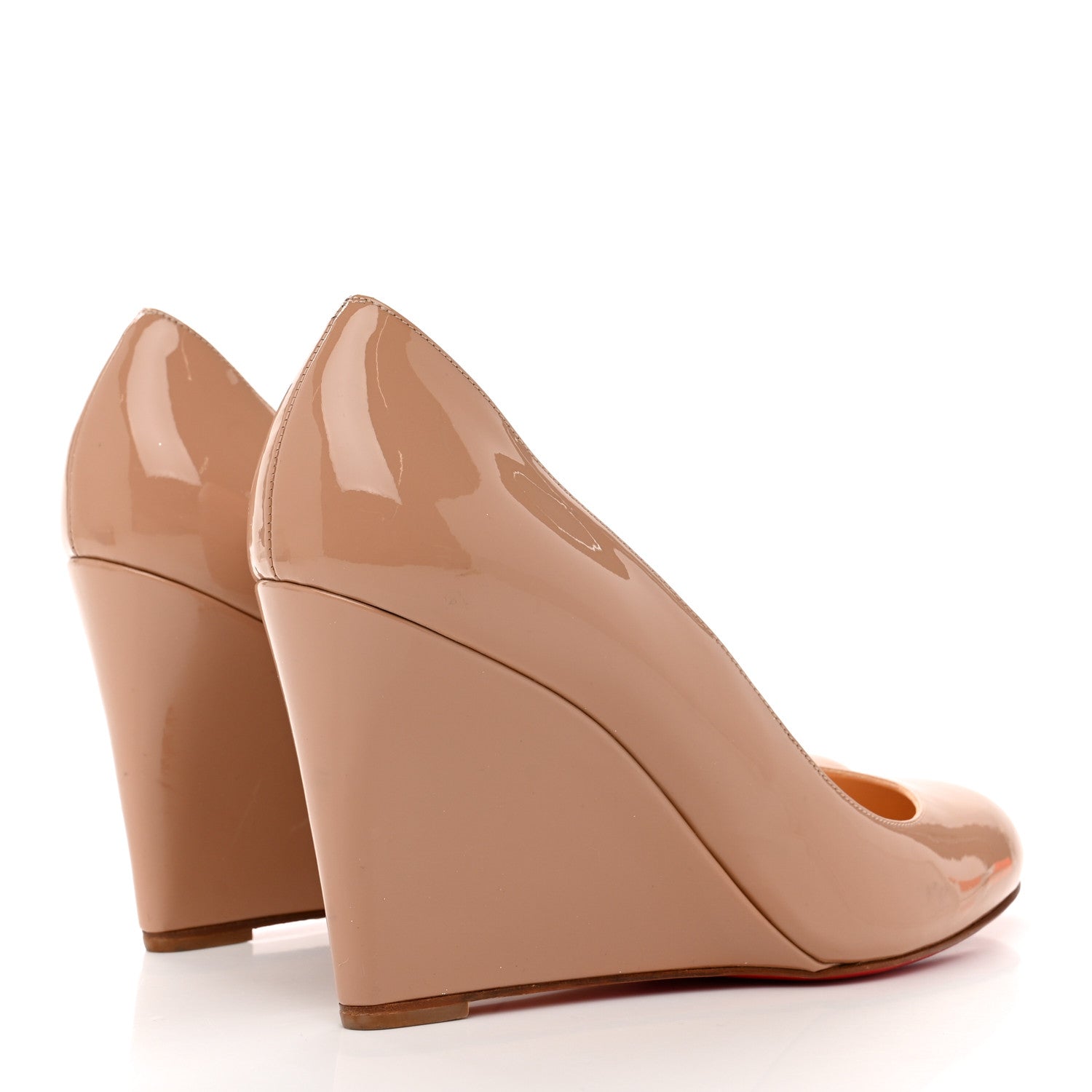 Christian Louboutin Patent Ron Ron Zeppa 80 Wedges 41 Nude 4 of 7