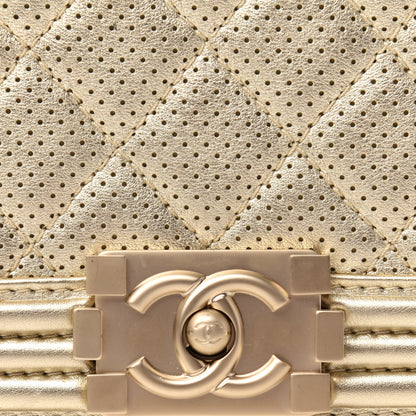 Chanel Lambskin Perforated Quilted New Medium Boy Flap Gold 10 of 11