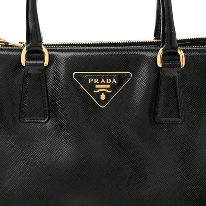 Prada Saffiano Vernice Mini Galleria Double Zip Black 7 of 9