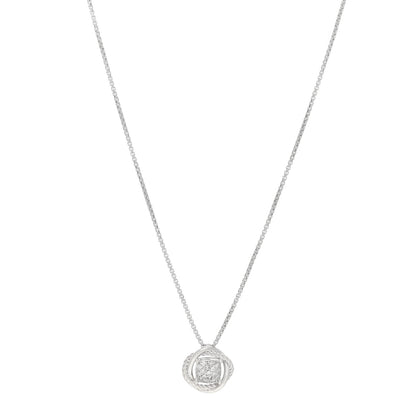 David Yurman Sterling Silver Diamond 13mm Infinity Pendant Necklace 1 of 4