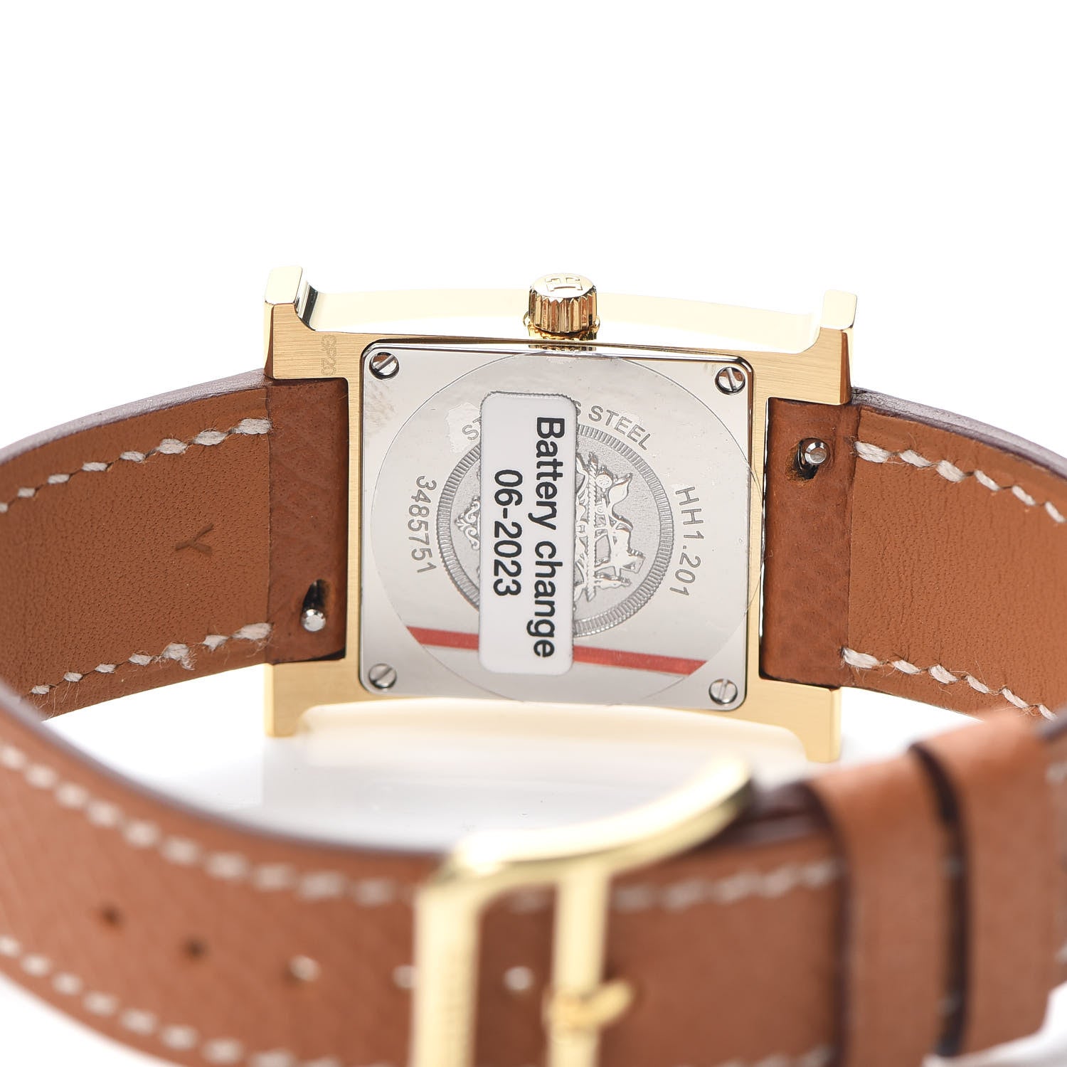 Hermes Stainless Steel Epsom 21mm Heure H Hour Quartz Watch Gold 4 of 7