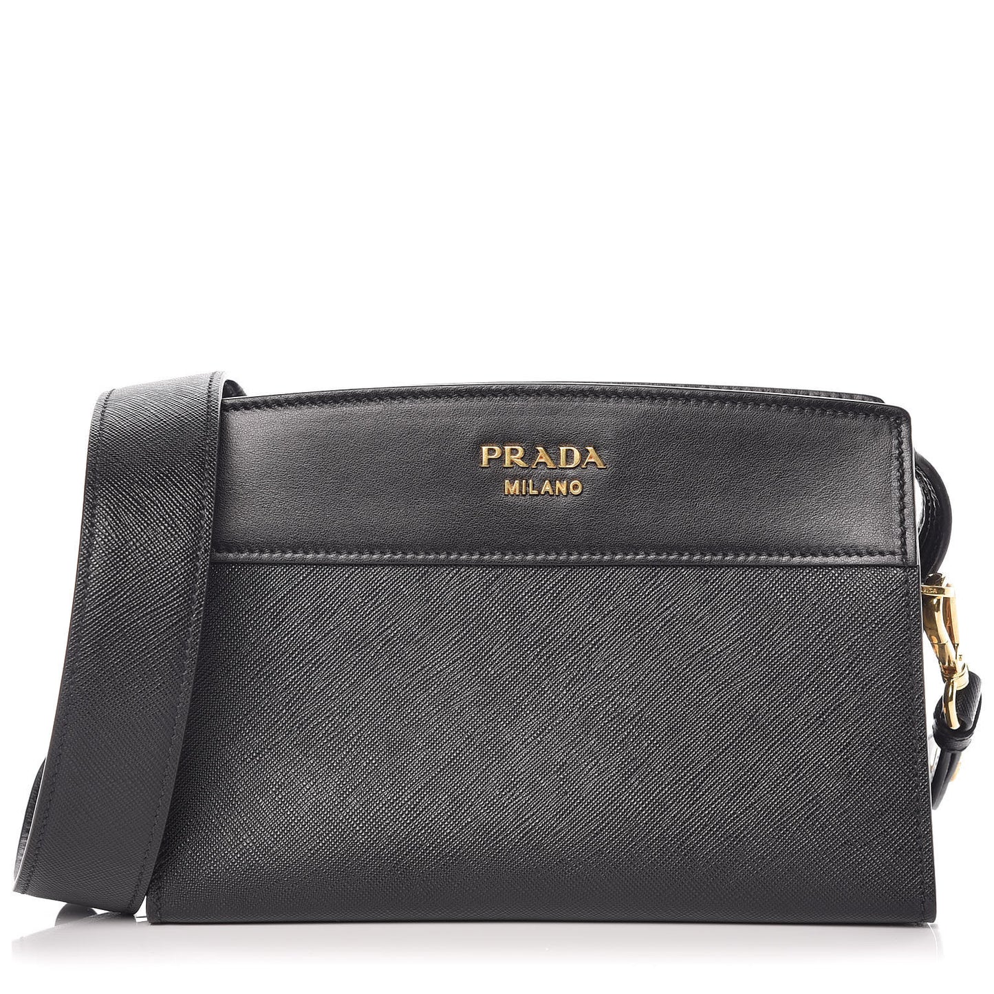 Saffiano Soft Calfskin Bandoliera Bag Black