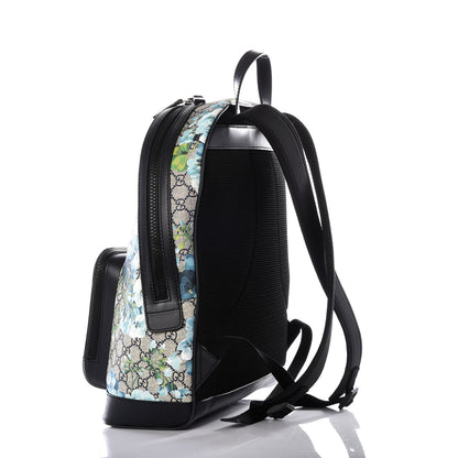 Gucci GG Supreme Monogram Blooms Medium Day Backpack Beige Blue Navy 2 of 12