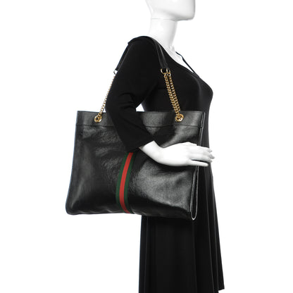 Gucci Calfskin Large Rajah Chain Tote Black 2 of 12