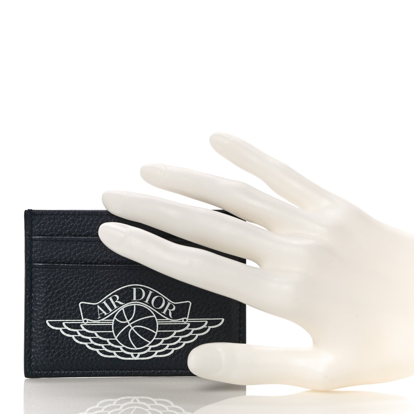 X AIR JORDAN Grained Calfskin Card Holder Bleu