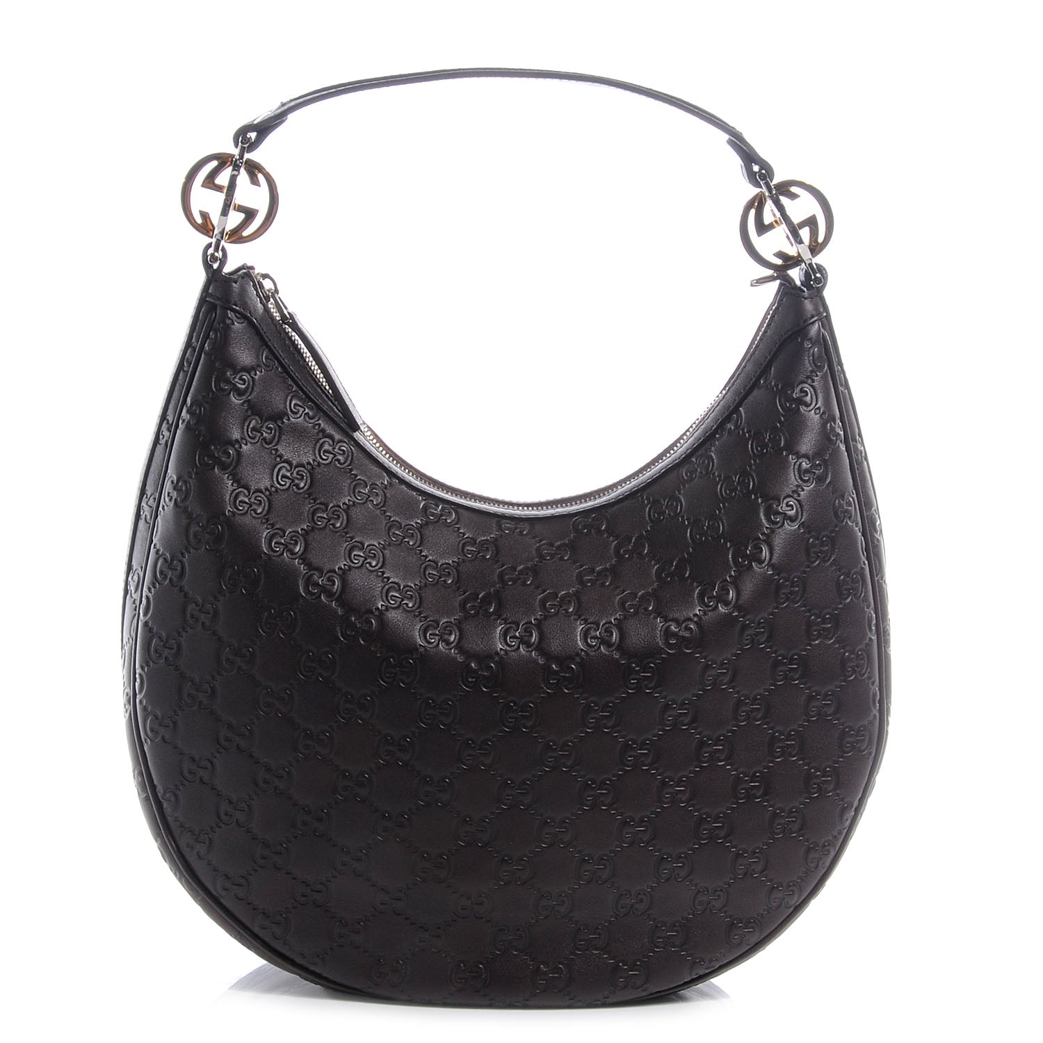 Gucci Guccissima GG Twins Medium Hobo Brown 1 of 8