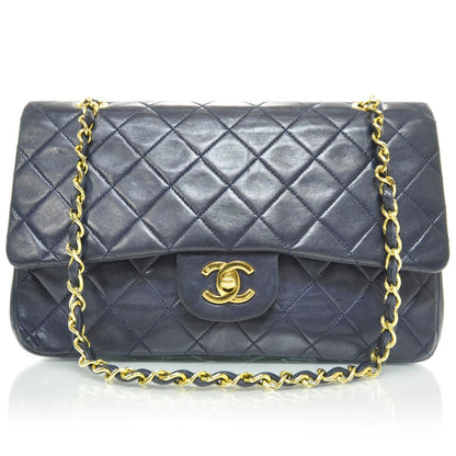 Chanel Lambskin Quilted Medium Double Flap Navy 1 of 11