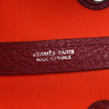 Hermes Toile Vache Country Garden Party Tote 30 Orange Poppy Rouge Grenat 6 of 9