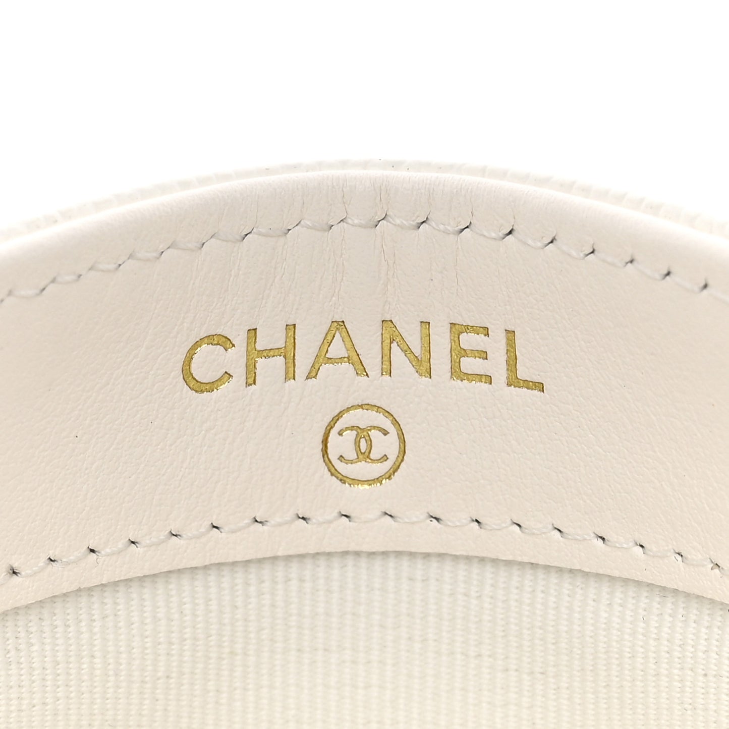 Caviar Quilted Crystal CC Card Holder White