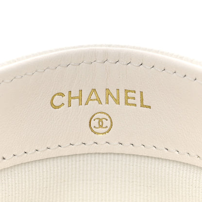 Chanel Caviar Quilted Crystal CC Card Holder White 6 of 8