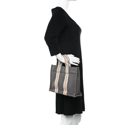 Hermes Canvas Fourre Tout PM Grey Orange 2 of 12