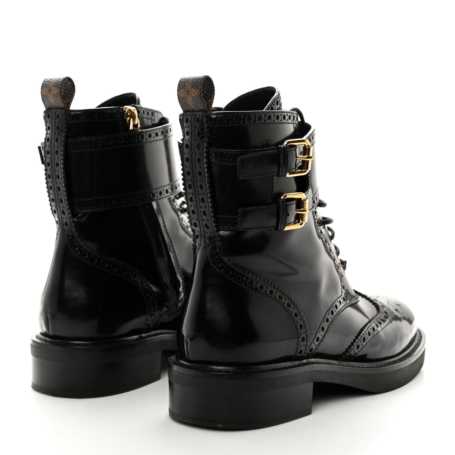 Glazed Calfskin Midtown Ankle Boots 37 Black