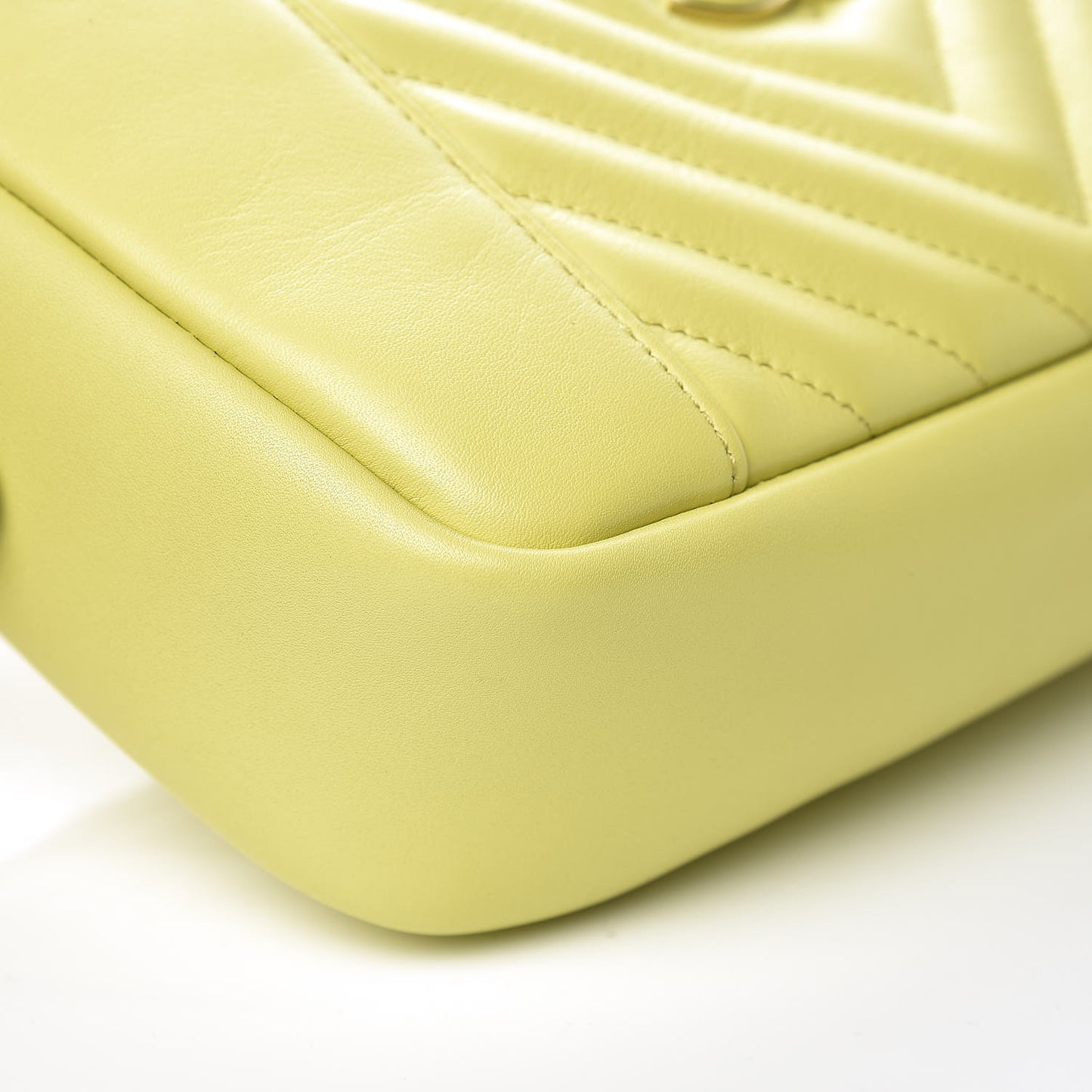 Calfskin Quilted Daily Chevron Camera Case Light Green