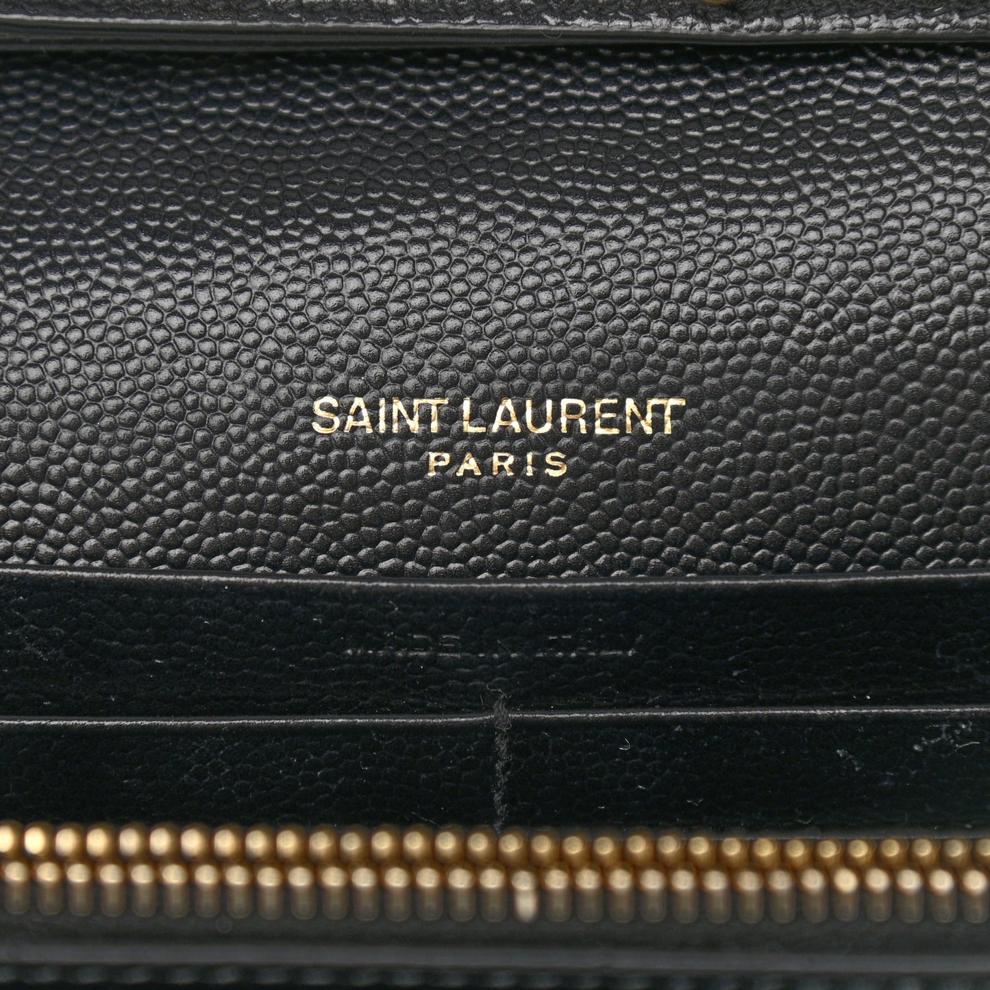 Grain De Poudre Matelasse Chevron Monogram Chain Wallet Black