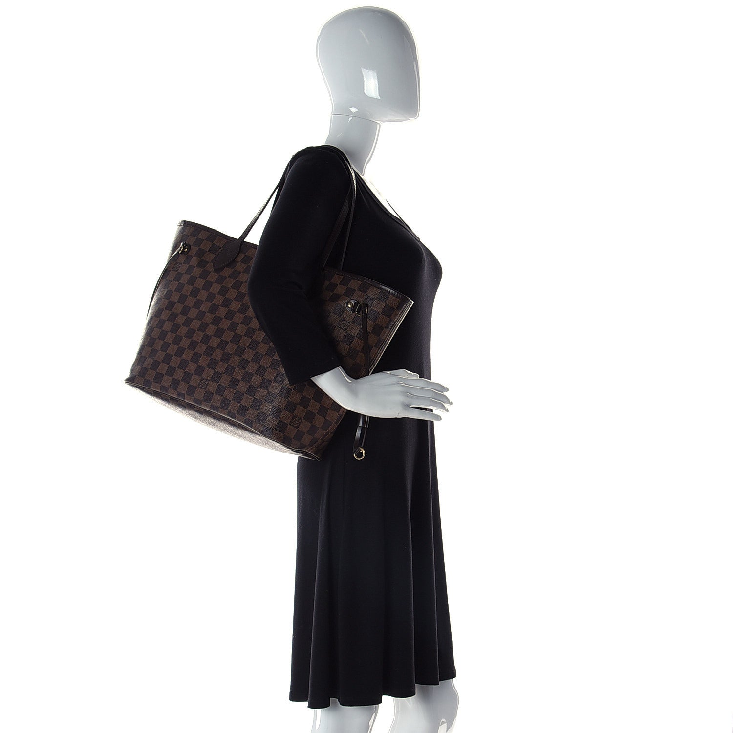 Louis Vuitton Damier Ebene Neo Neverfull MM Rose Ballerine 2 of 14