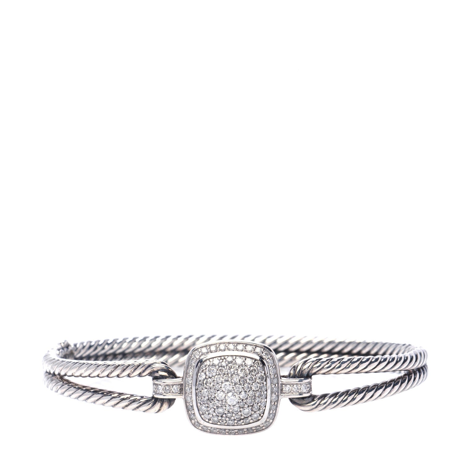David Yurman Sterling Silver Diamond Albion Cable Bracelet 1 of 5