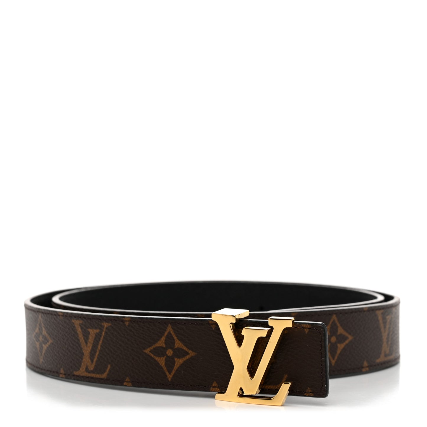 Calfskin Monogram 30mm LV Initiales Reversible Belt 90 36 Black