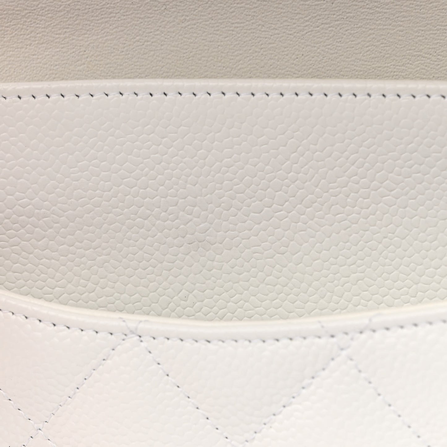 Caviar Quilted Jumbo Double Flap White