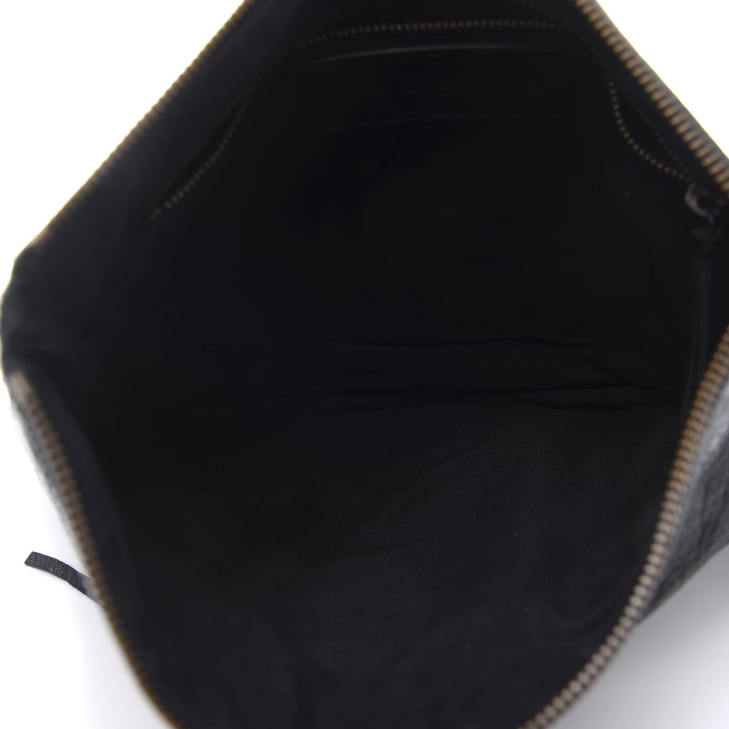 Agneau Classic Hardware Flat Handle Clutch Black