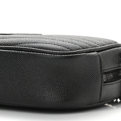 Saint Laurent Grain De Poudre Matelasse Monogram Mini Lou Camera Bag Black 7 of 8