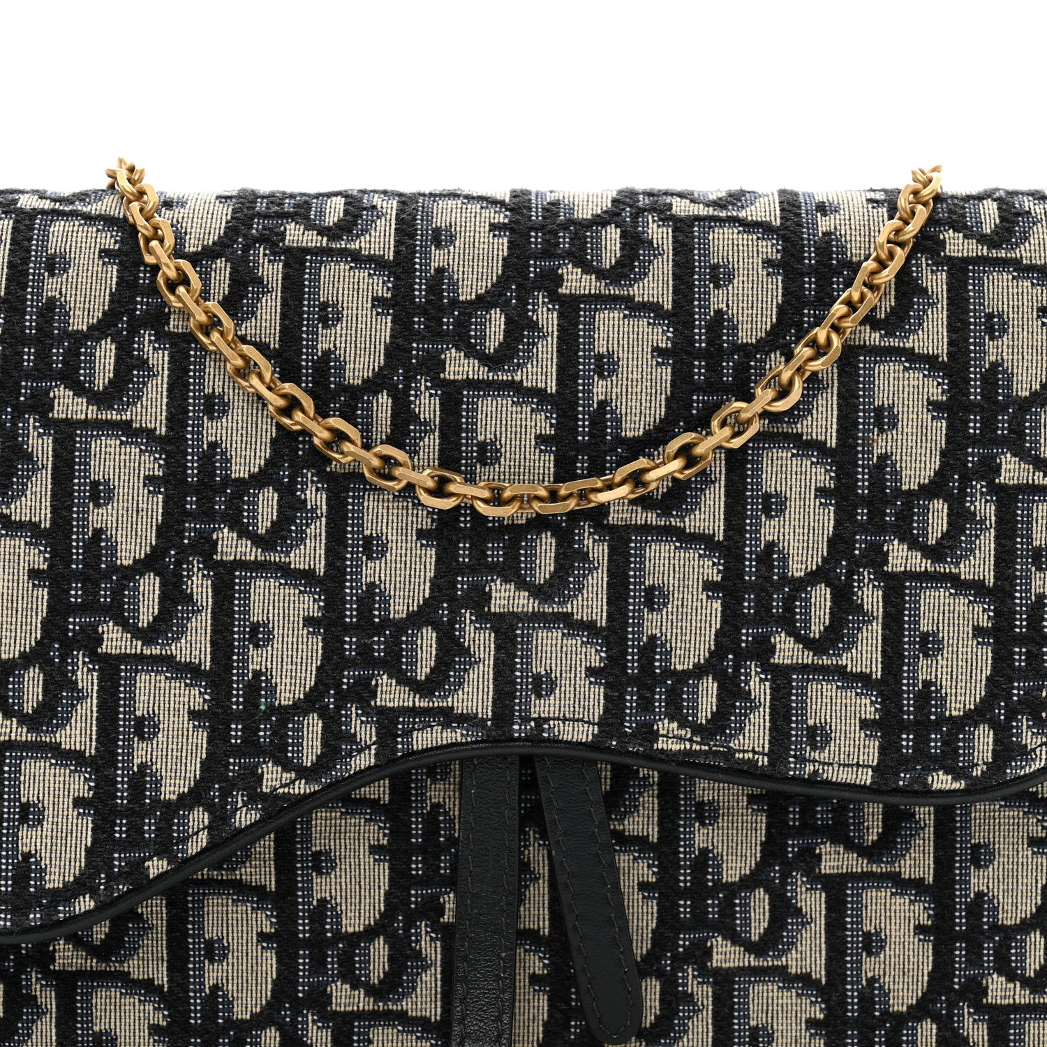 Christian Dior Oblique Saddle Chain Pouch Blue 7 of 10