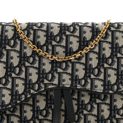 Christian Dior Oblique Saddle Chain Pouch Blue 7 of 10