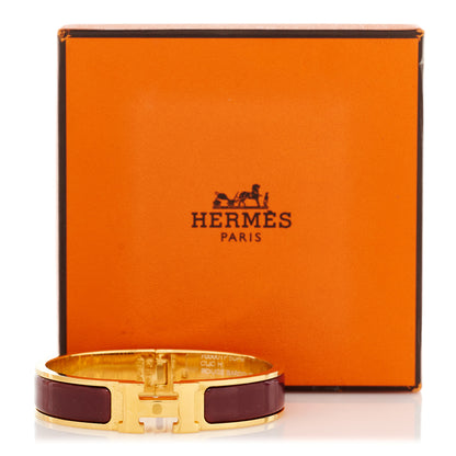 Hermes Enamel Narrow Clic Clac H Bracelet PM Rouge Baroque 6 of 6
