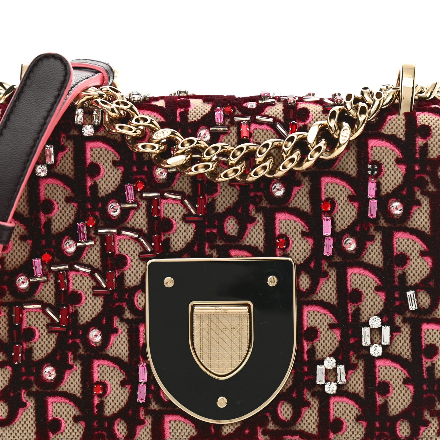 Velvet Crystal Small Diorama Club Flap Bag Plum