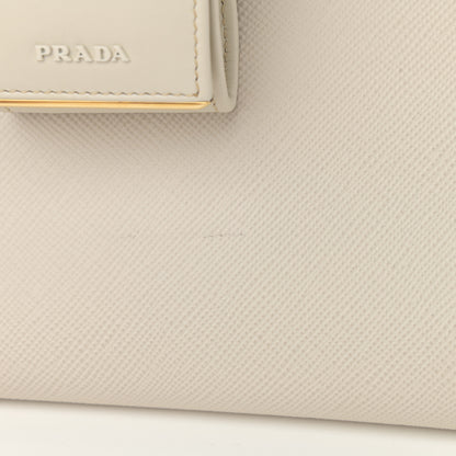 Prada Saffiano Cuir Calfskin Large Monochrome Top Handle Tote White 10 of 11