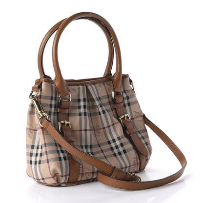 Burberry Haymarket Check Small Northfield Tote Mid Camel 3 of 9