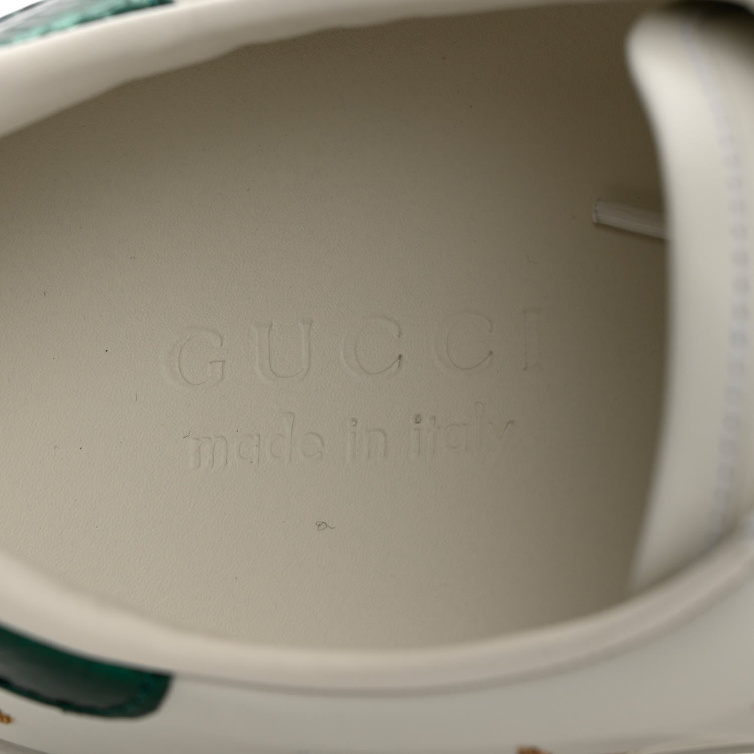 Gucci Calfskin Ayers Web Bee Star Embroidered Mens Ace Sneakers 10 White Green 7 of 14