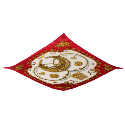 Hermes Silk Plisse Les Cavaliers D'Or Scarf 90 3 of 4