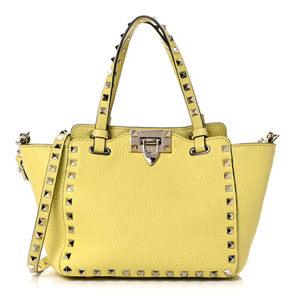 Valentino Garavani Pebbled Calfskin Mini Rockstud Tote Jonquill 1 of 14