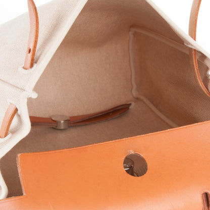 Hermes Toile Vache Calfskin Herbag 30 PM Backpack Natural 12 of 15