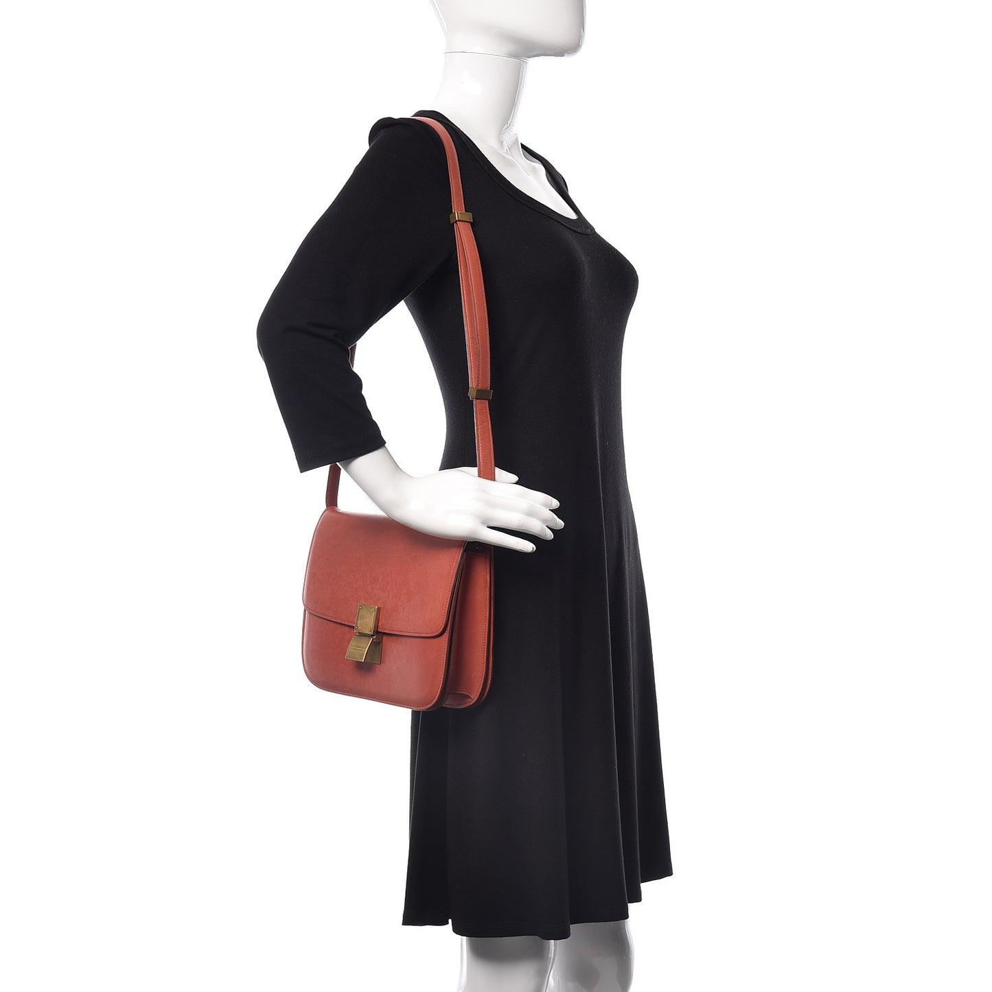Natural Calfskin Medium Classic Box Flap Bag Brick