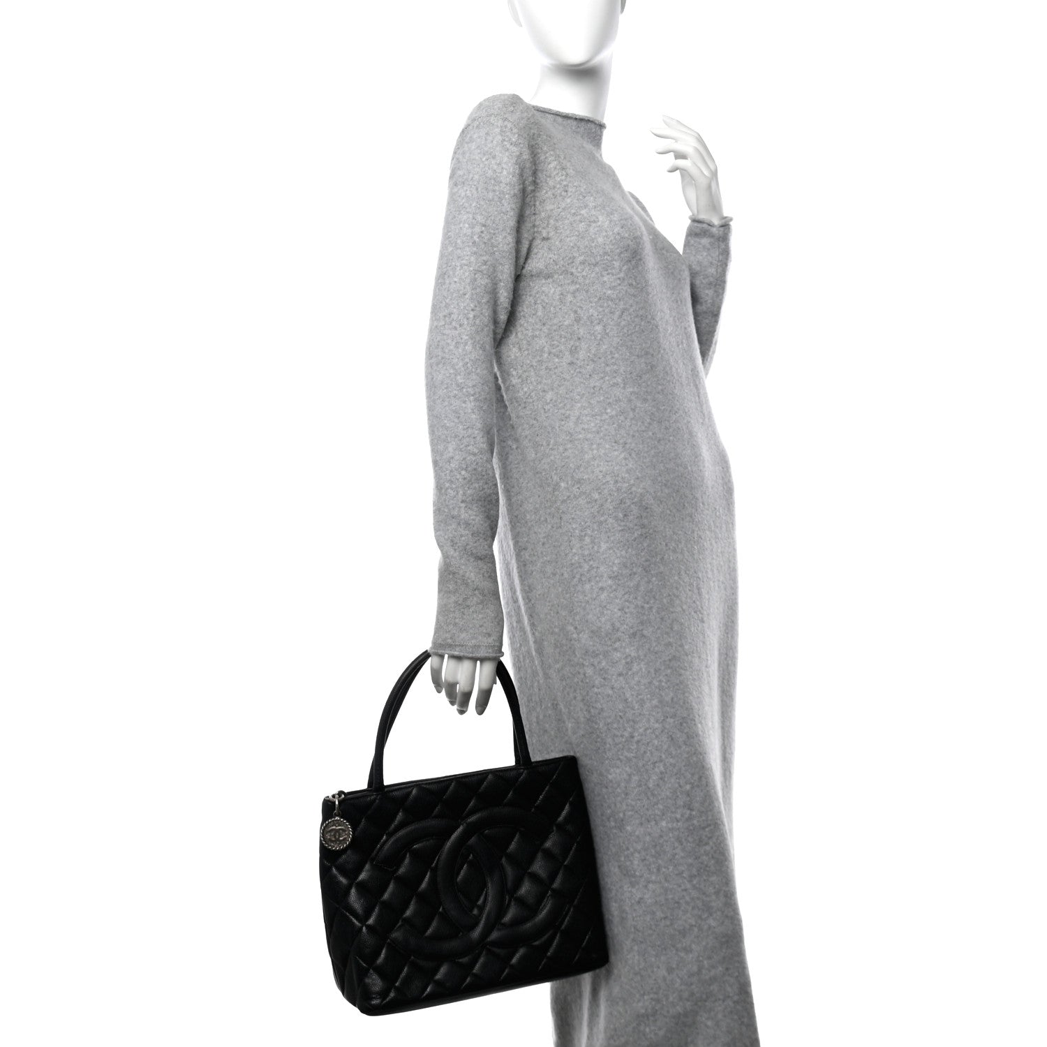 Chanel Caviar Quilted Medallion Tote Black 2 of 11