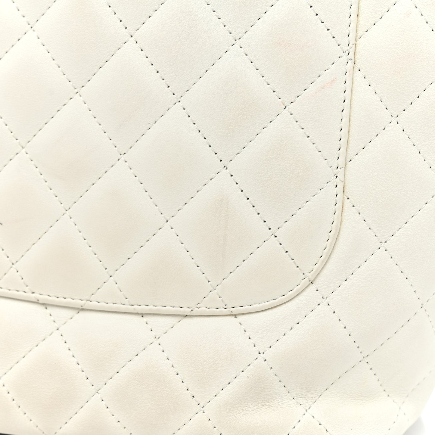 Calfskin Quilted Medium Cambon Tote White Black