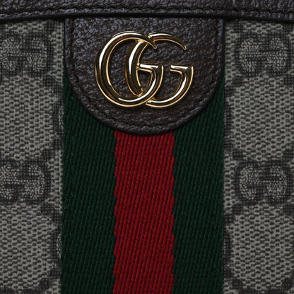 Gucci GG Supreme Monogram Textured Calfskin Web Large Ophidia Cosmetic Case Beige Ebony New Acero 8 of 10