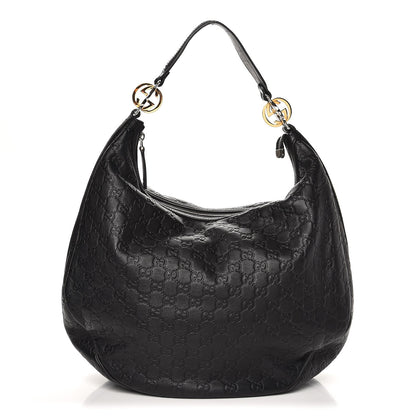 Gucci Guccissima Large GG Twins Hobo Black 1 of 7