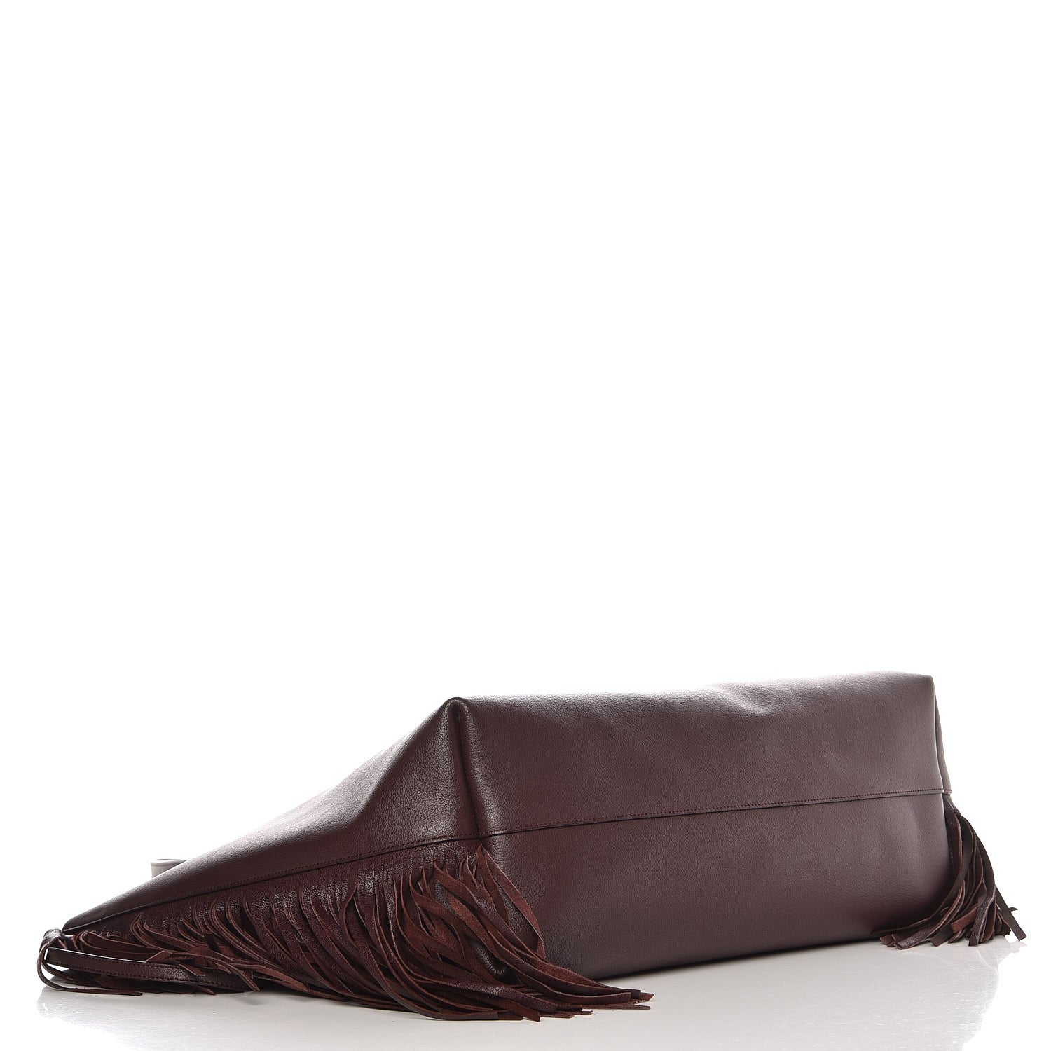 Saint Laurent Calfskin Large Fringe Shopping Tote Amaranto 5 of 7