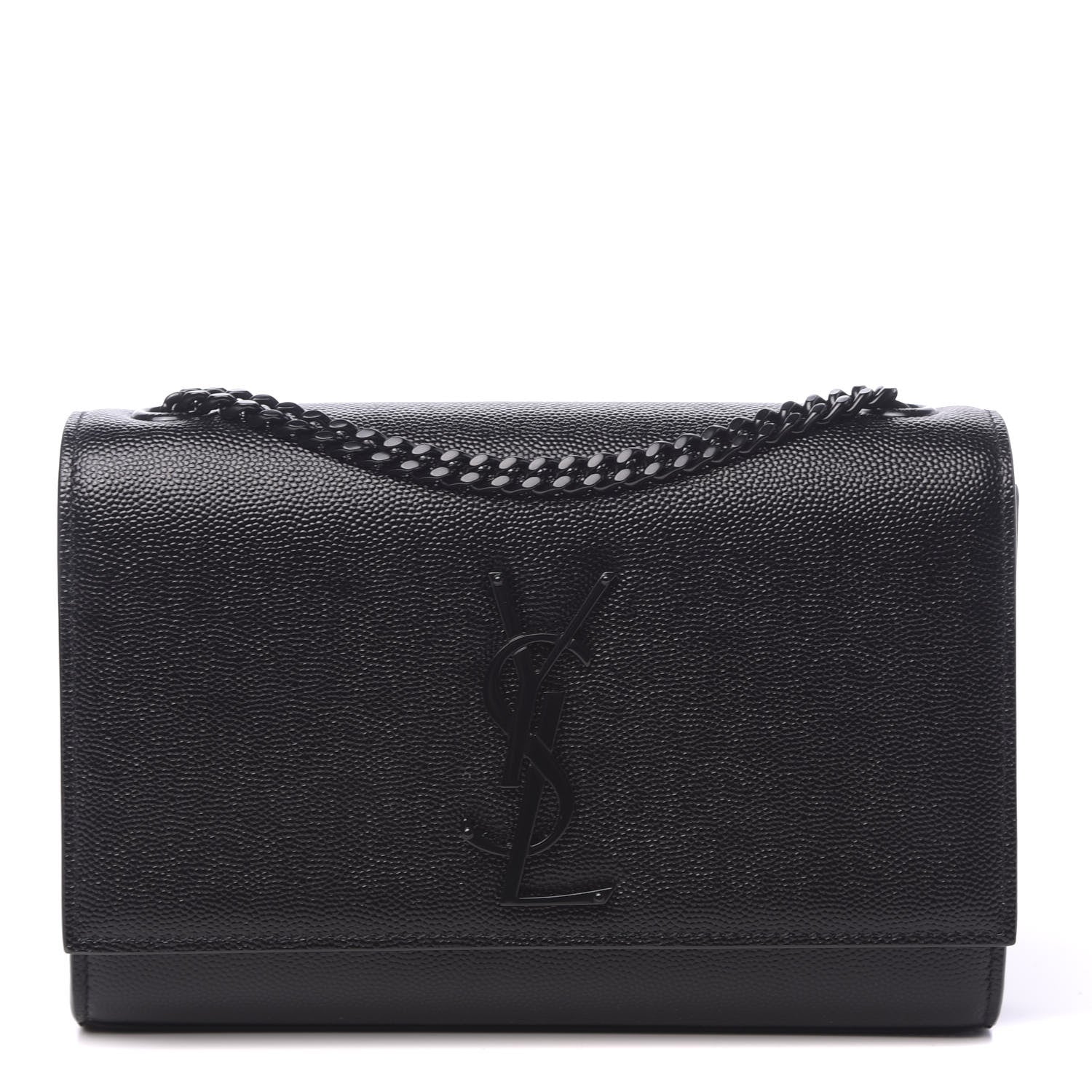 Saint Laurent Grain De Poudre Small Monogram Kate Satchel Black 1 of 10