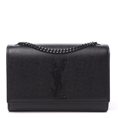 Saint Laurent Grain De Poudre Small Monogram Kate Satchel Black 1 of 10