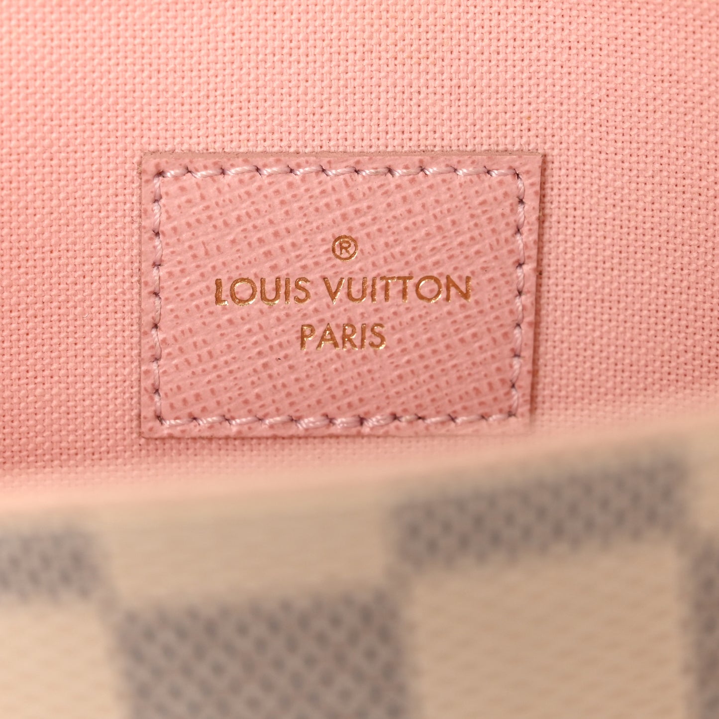 Damier Azur Pochette Felicie Chain Wallet Rose Ballerine