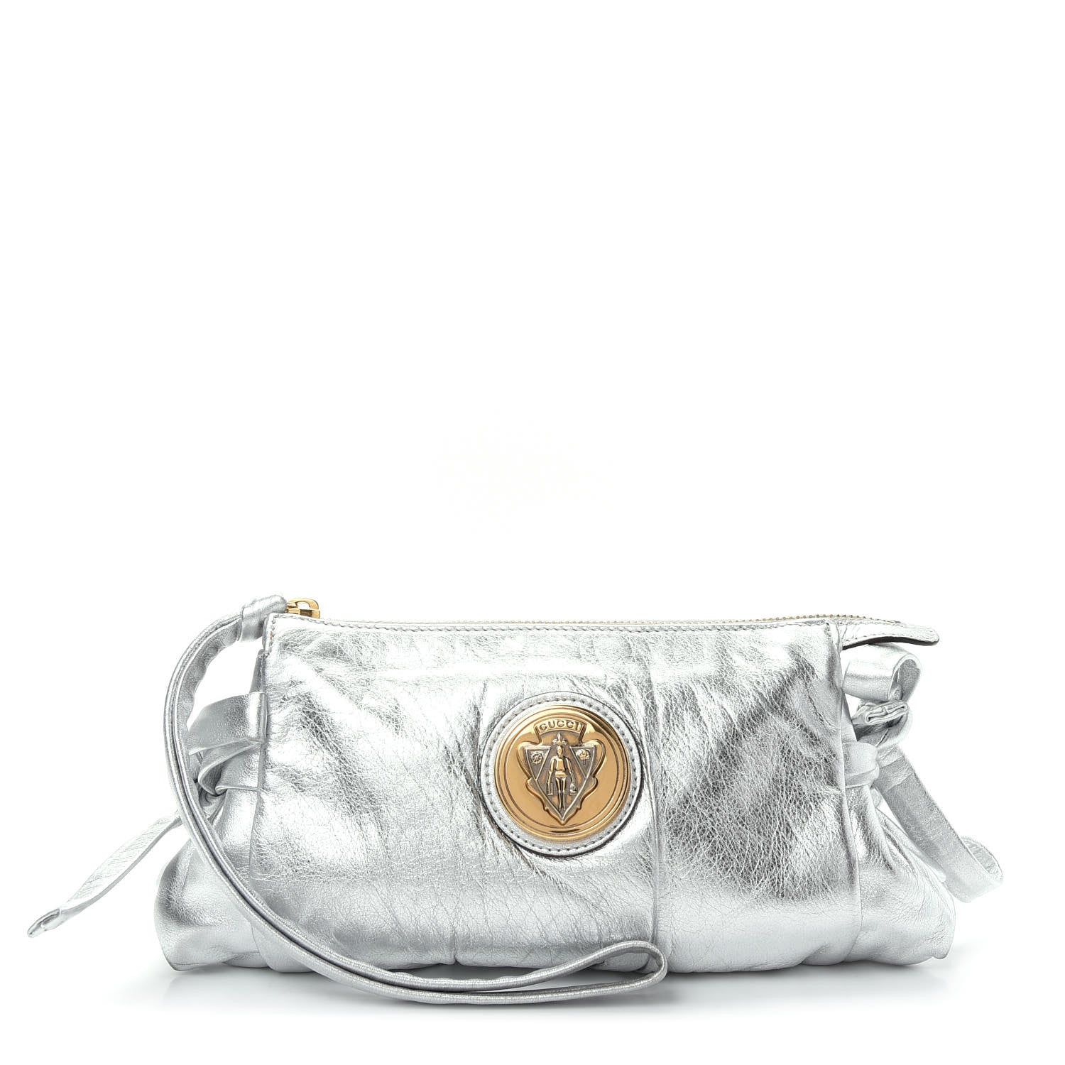 Gucci Metallic Calfskin Hysteria Clutch Silver 1 of 10