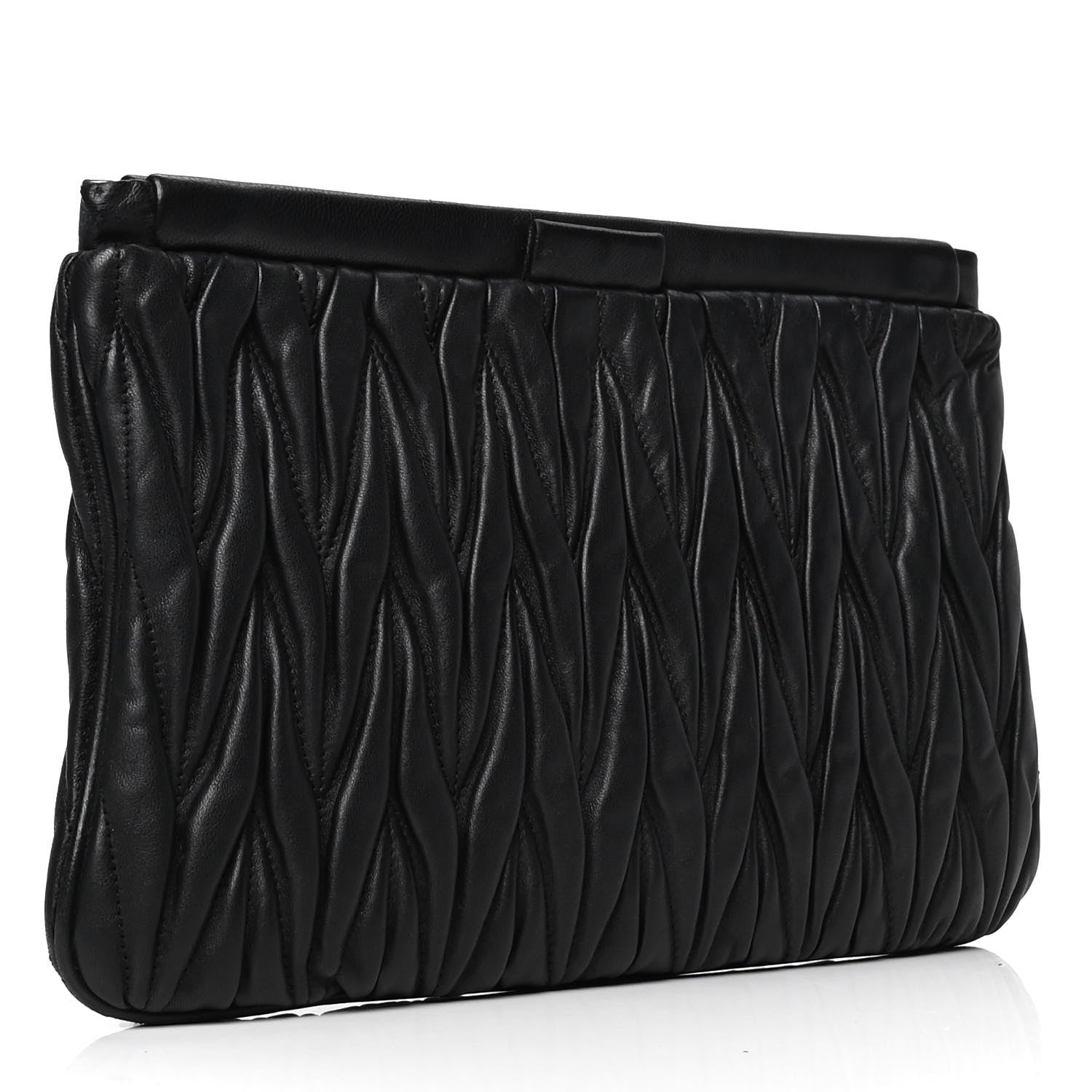 Miu Miu Nappa Matelasse Clutch Black 2 of 5