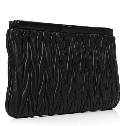 Miu Miu Nappa Matelasse Clutch Black 2 of 5