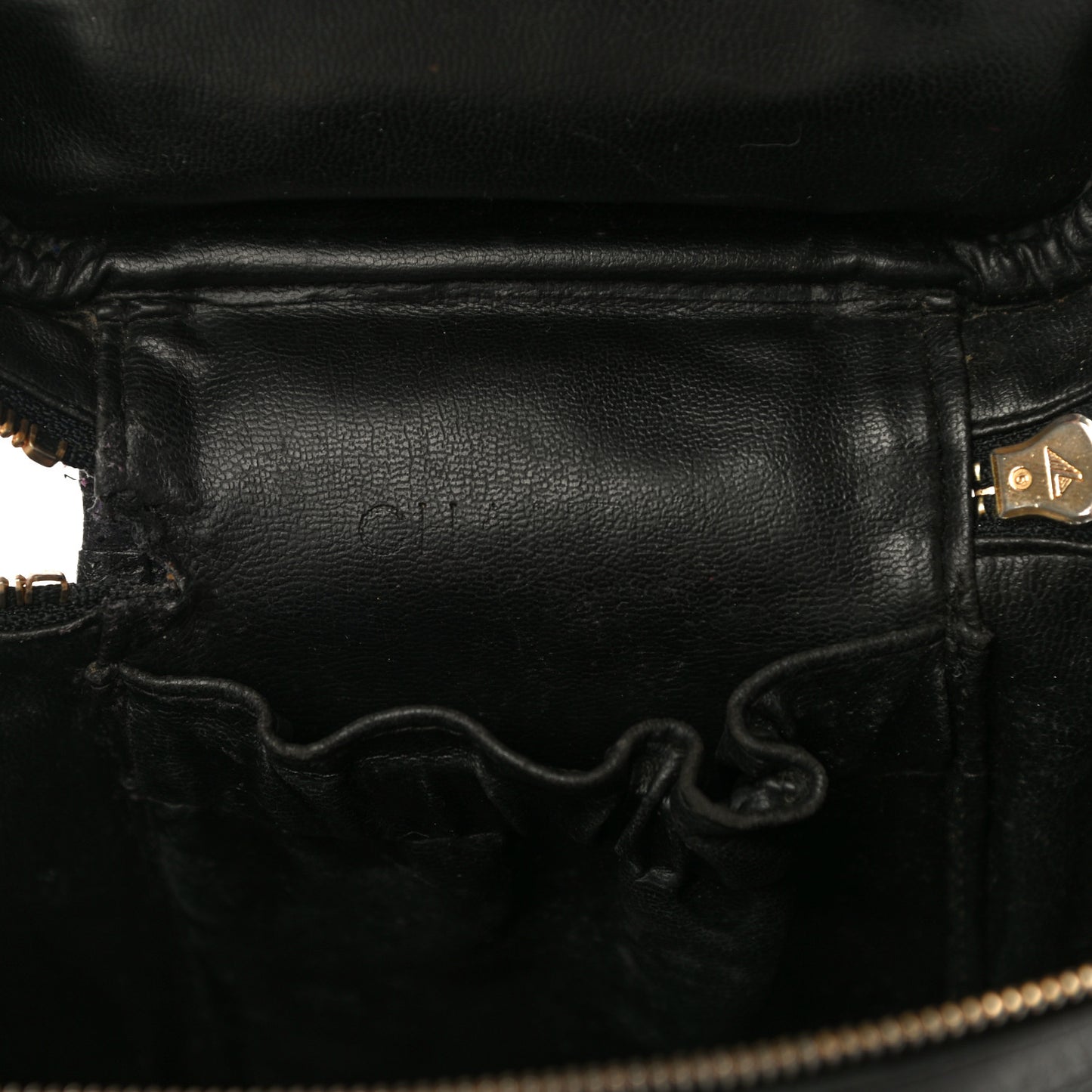 Lambskin Vanity Cosmetic Case Black