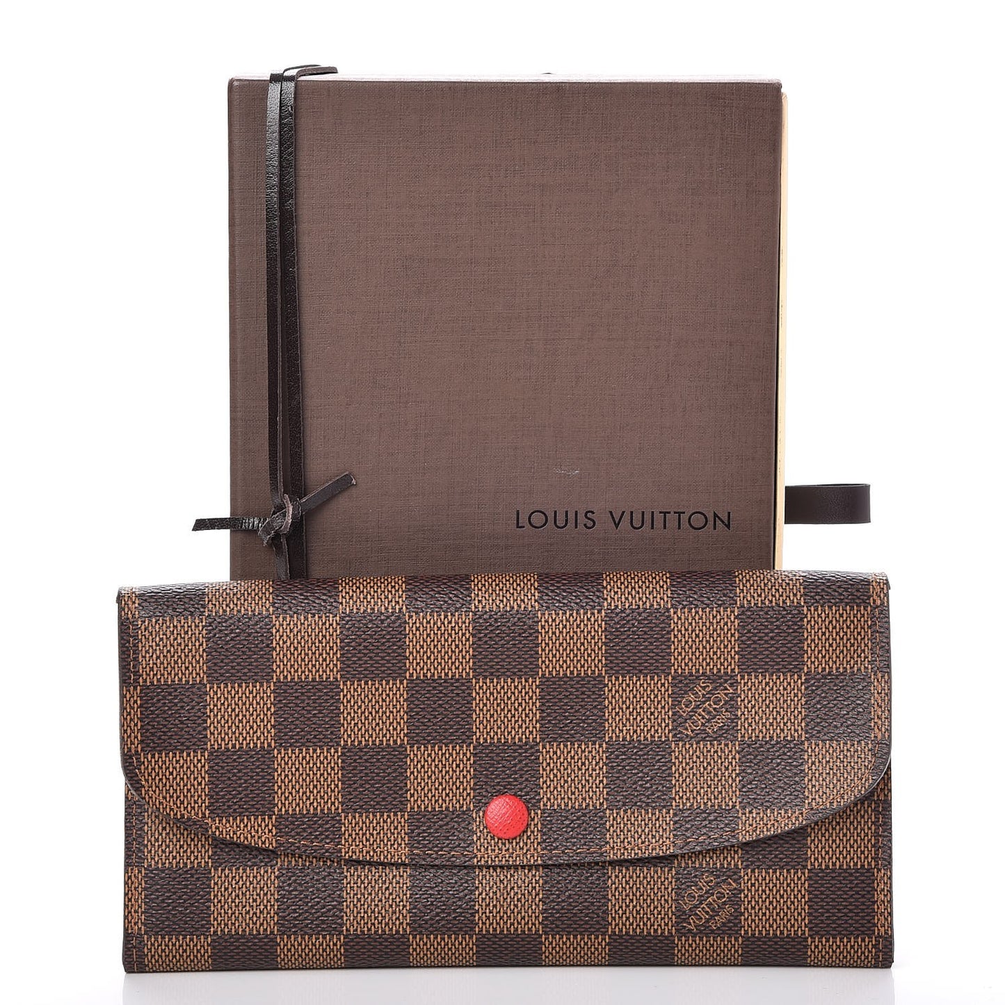 Damier Ebene Emilie Wallet Red