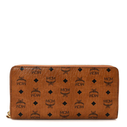 MCM Visetos Large Zip Around Wallet Cognac 1 of 9